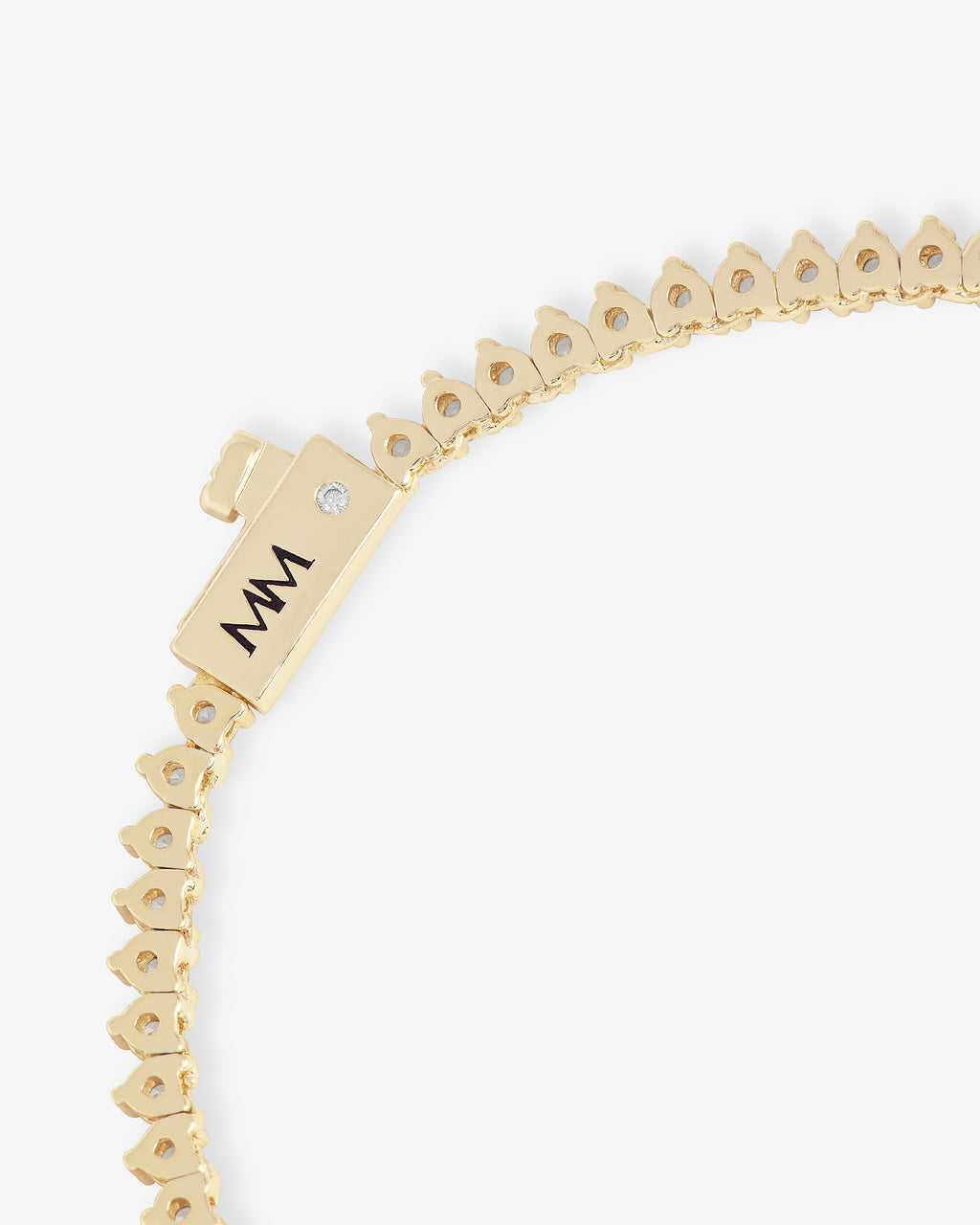 Not Your Basic Tennis Necklace 2mm - Gold|White Diamondettes