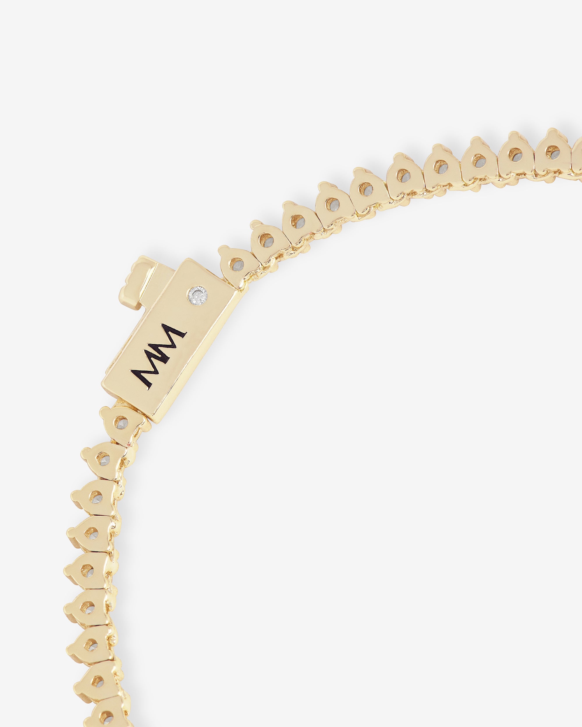 Not Your Basic Tennis Necklace 2mm - Gold|White Diamondettes