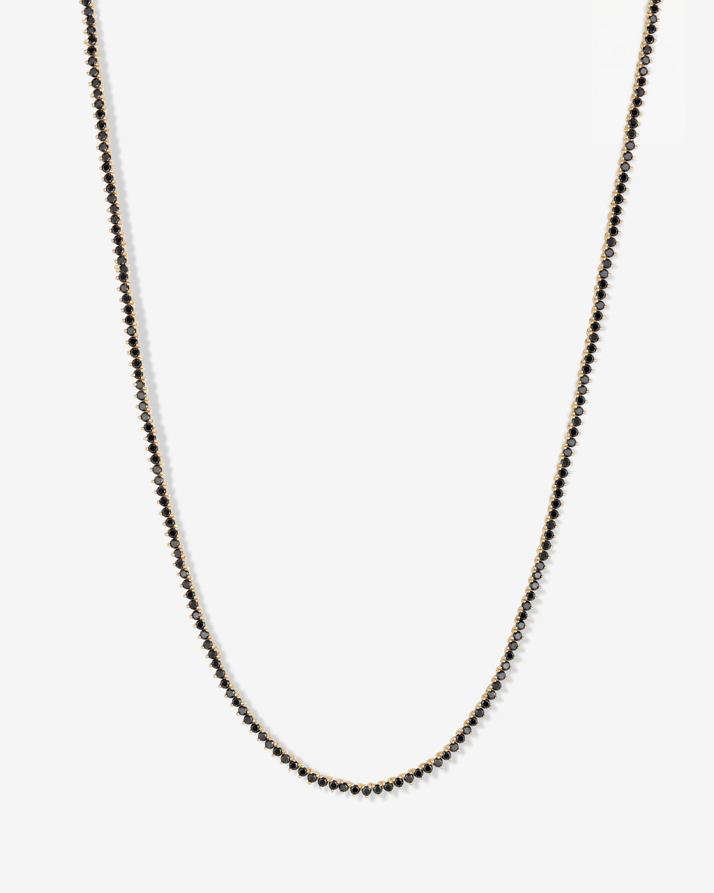 Not Your Basic Tennis Necklace 2mm - Gold|Black Diamondettes