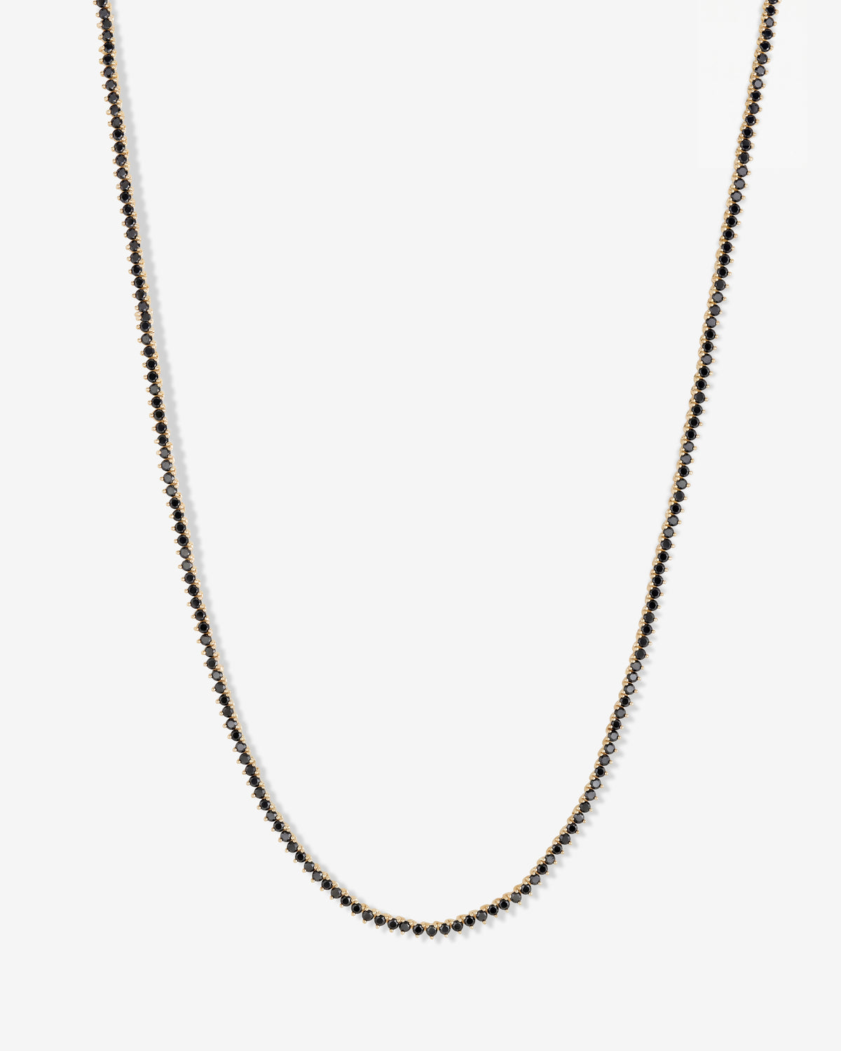 Not Your Basic Tennis Necklace 2mm - Gold|Black Diamondettes