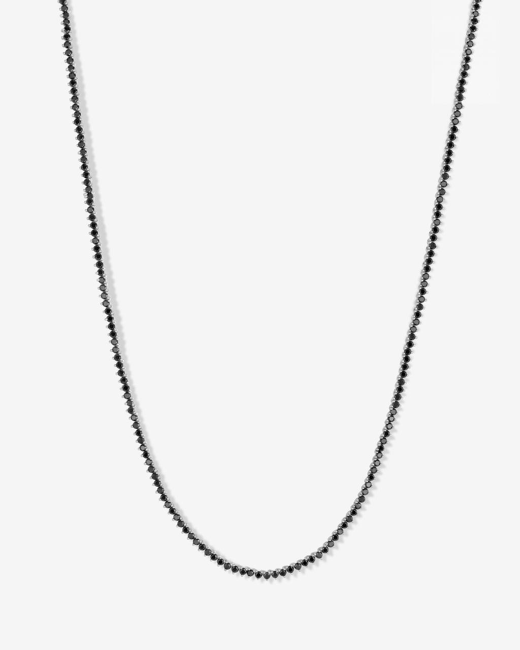 Not Your Basic Tennis Necklace 2mm - Silver|Black Diamondettes