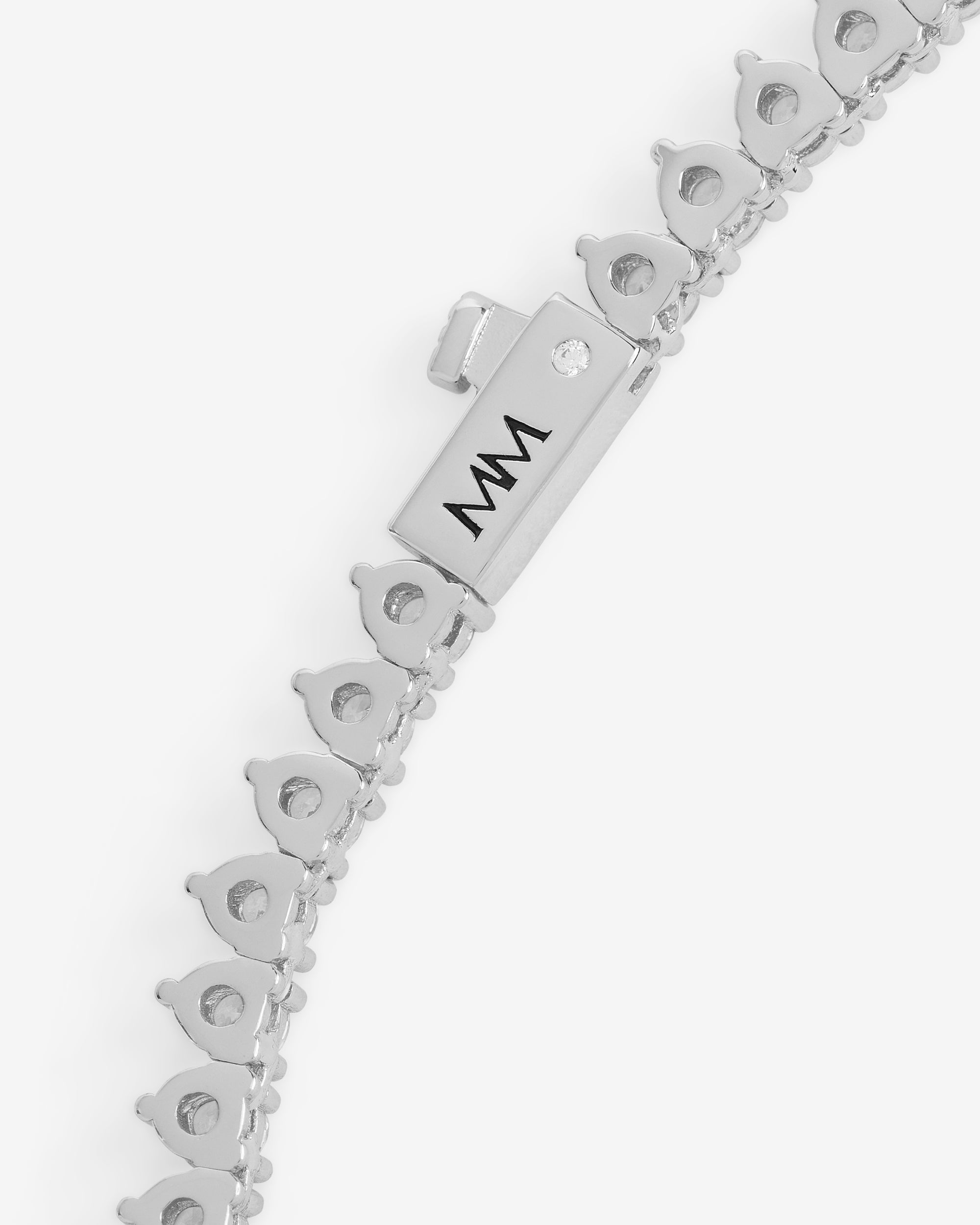 Not Your Basic Tennis Necklace 3mm: Silver Simulated Diamonds