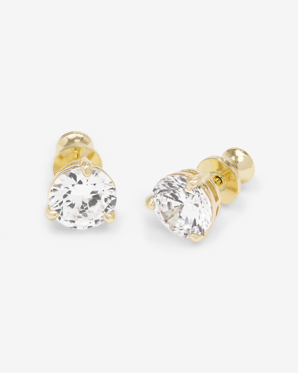 Not Your Basic 8mm Studs - Gold|White Diamondettes