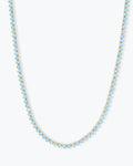 Not Your Basic Tennis Necklace 3mm - Gold|Blue Opal