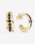 "Oh She Fancy" Smooth & Diamond Hoops - Gold|Black Diamondettes