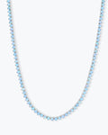 Not Your Basic Tennis Necklace 3mm - Silver|Blue Opal