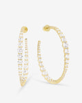 "Oh She Fancy" Graduated Hoops 2" - Gold|White Diamondettes
