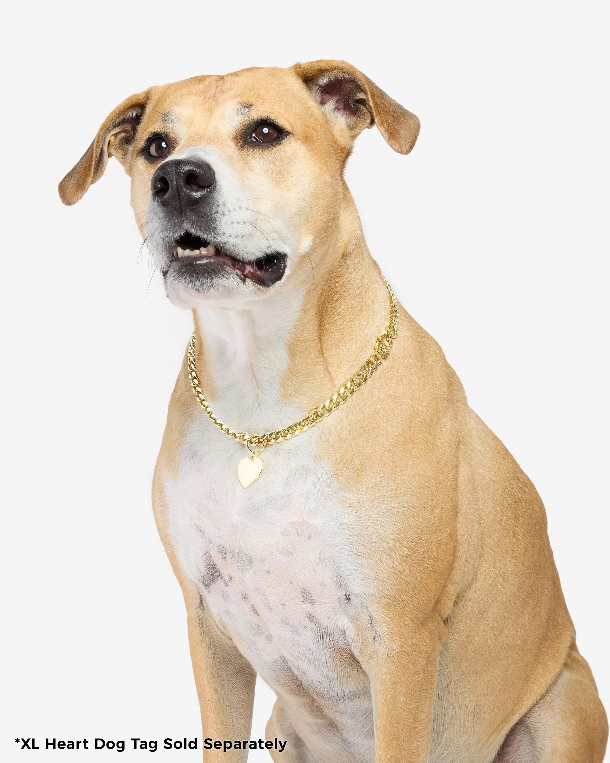 XL Heart Engravable Dog Tag - Gold