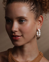 Life's A Ball Pearl Hoops - Gold