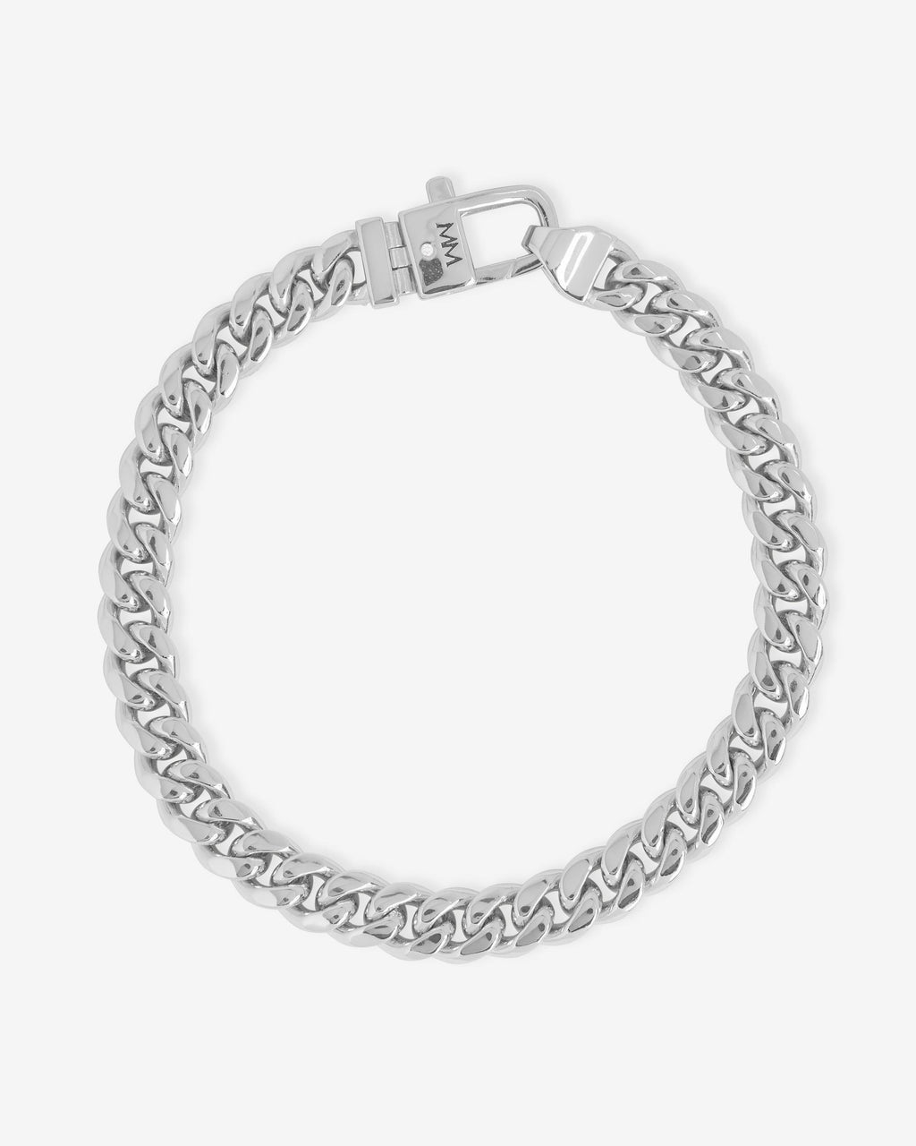 Pavé Julian Cuban Chain Bracelet 6.8mm - Silver|White Diamondettes