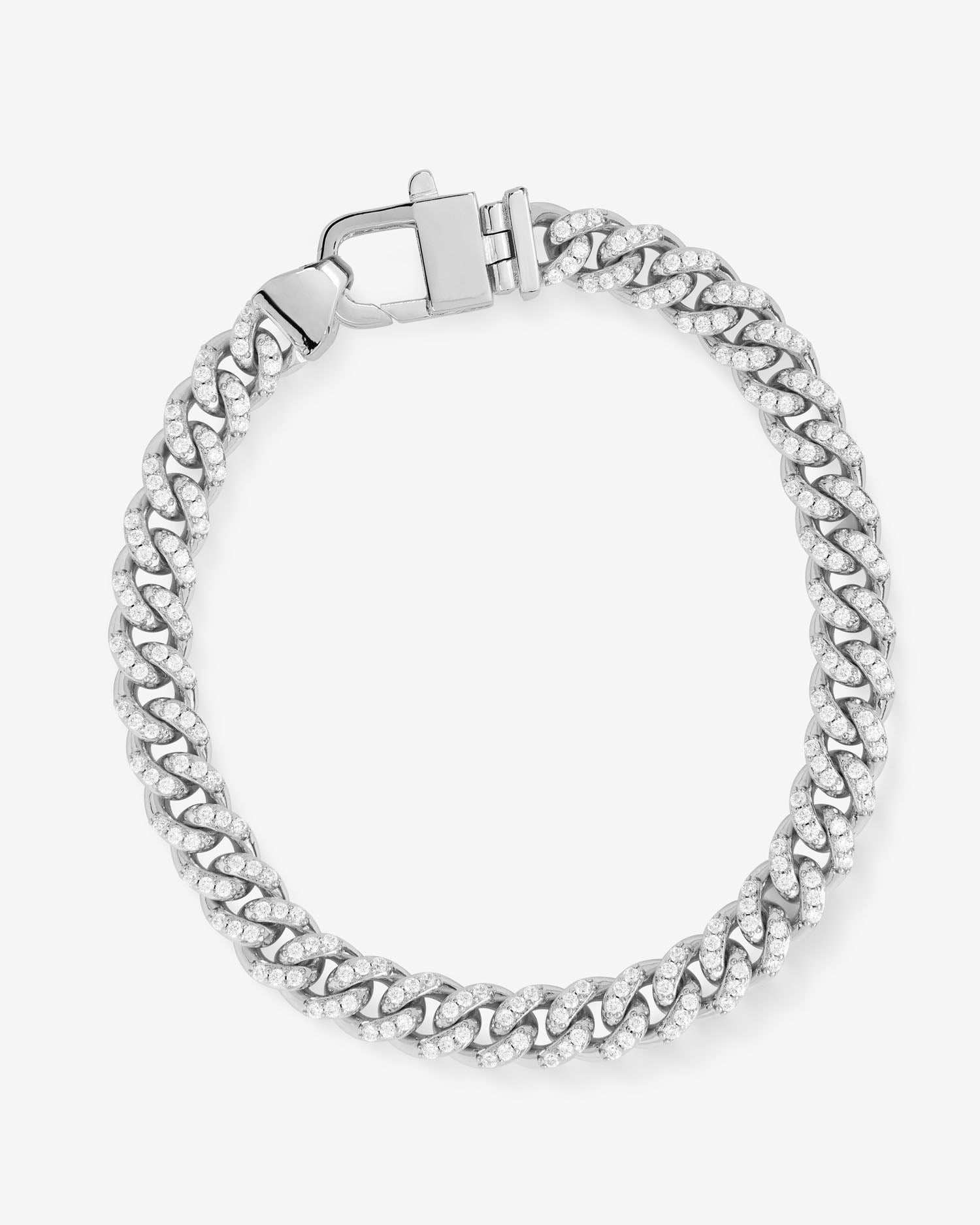 Bold Silver Pavé Julian Cuban Chain Bracelet 6.8mm – Melinda Maria
