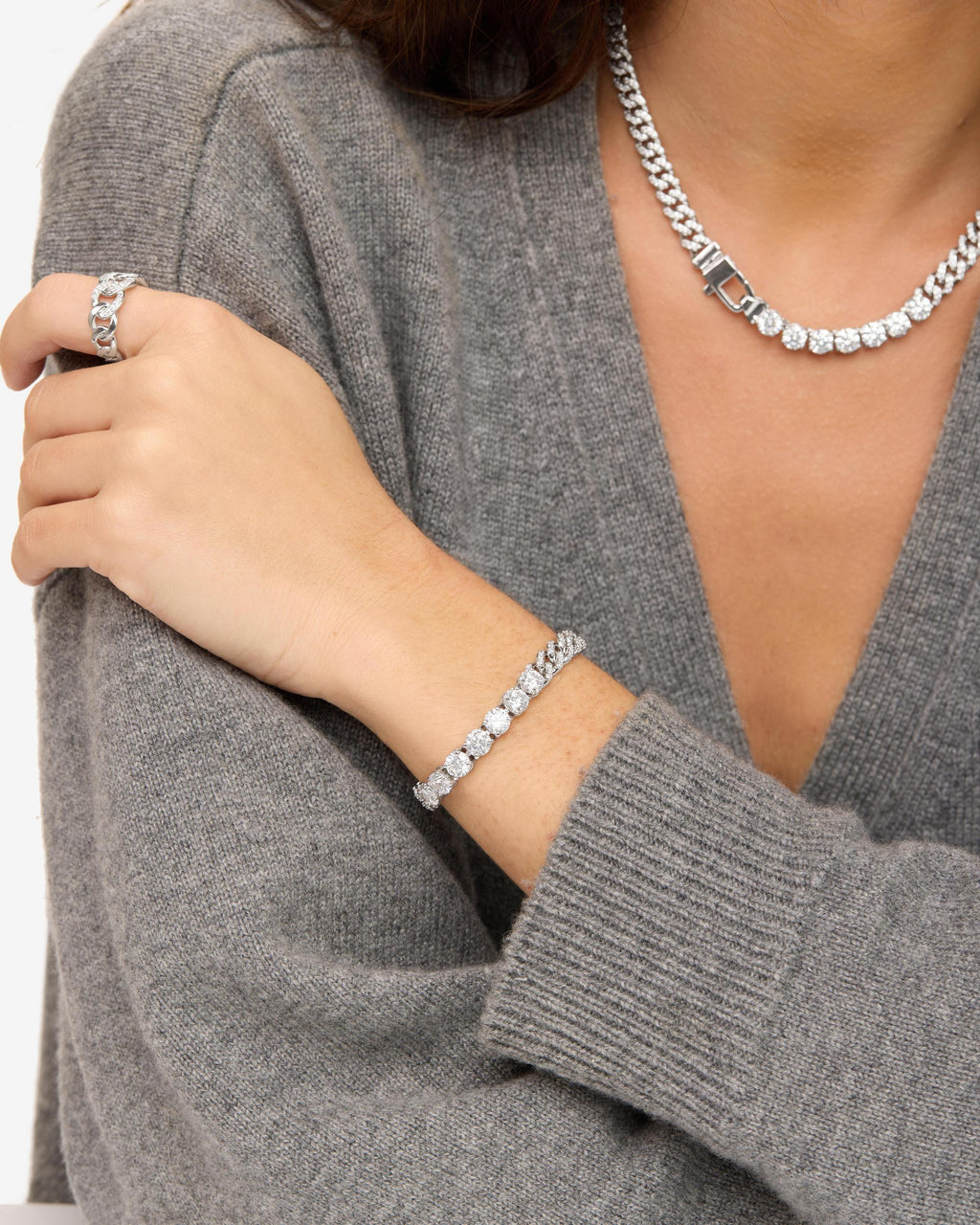 Pavé Julian Loves Diamonds Bracelet 6mm - Silver|White Diamondettes