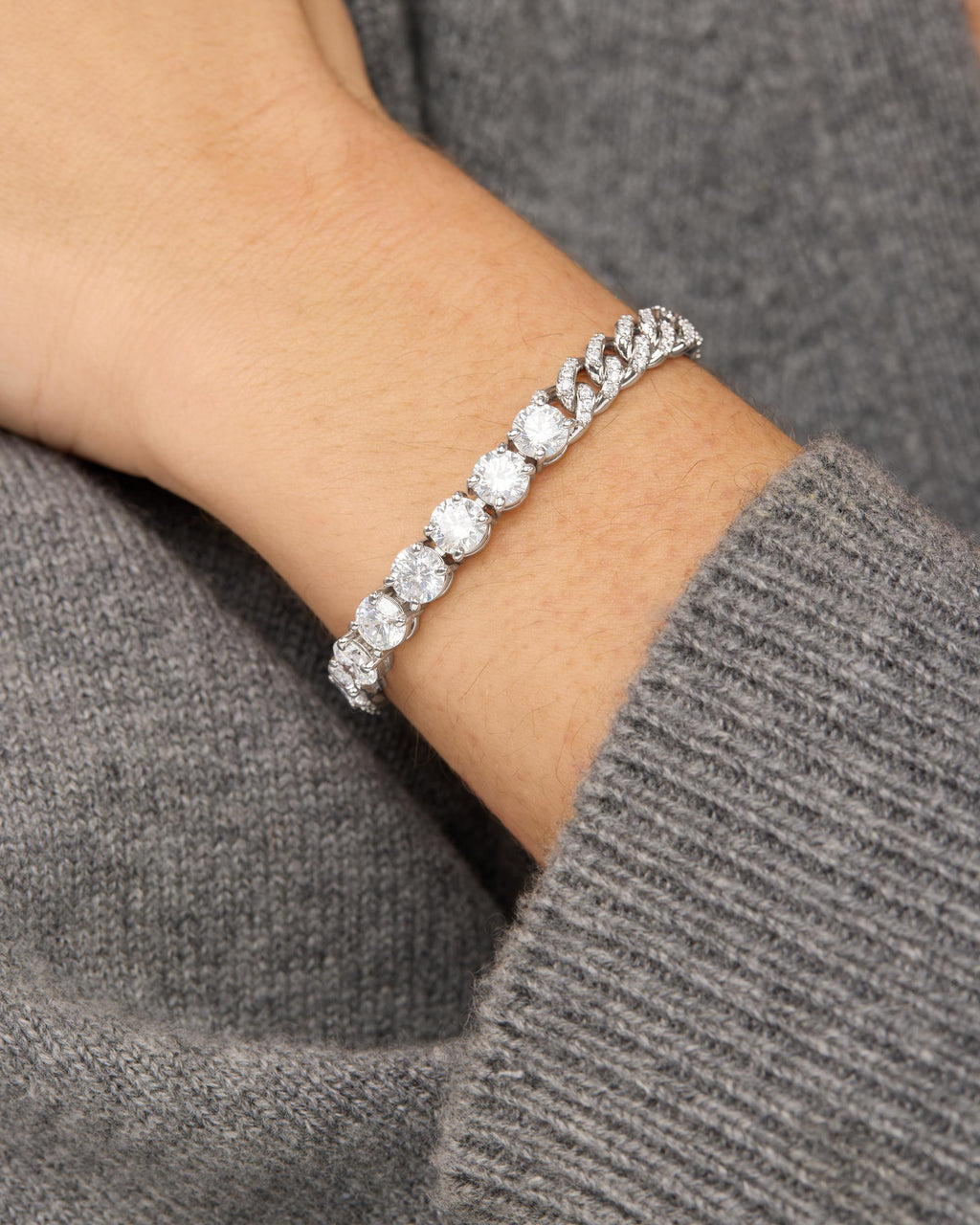 Pavé Julian Loves Diamonds Bracelet 6mm - Silver|White Diamondettes