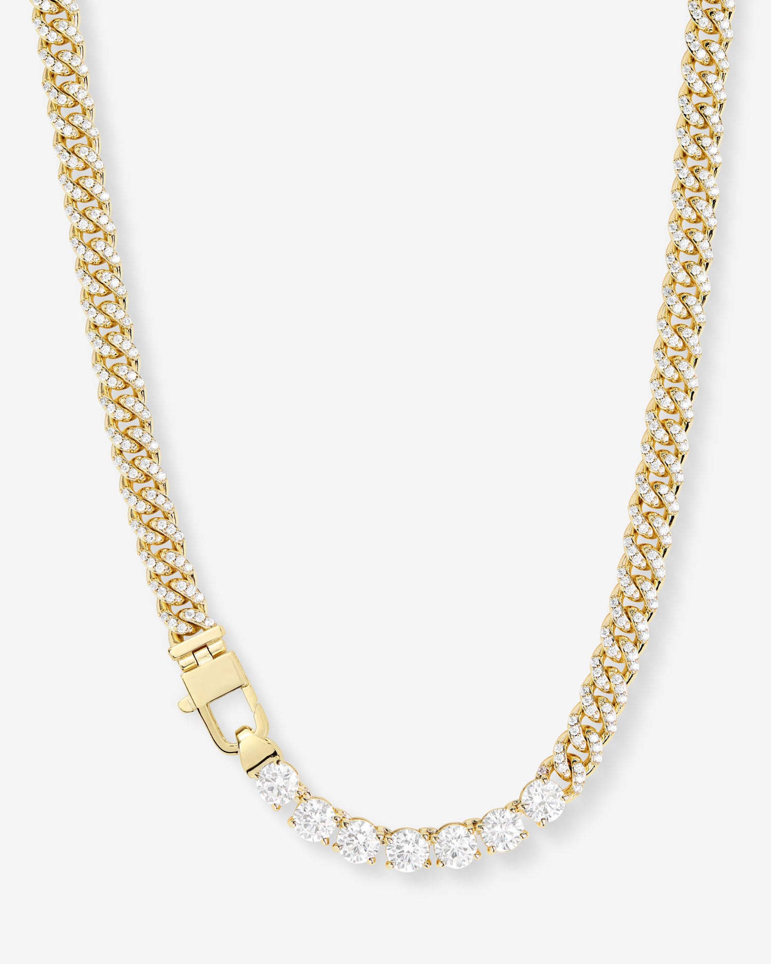 Pavé Julian Loves Diamonds Necklace 6.8mm - Gold Statement Chain