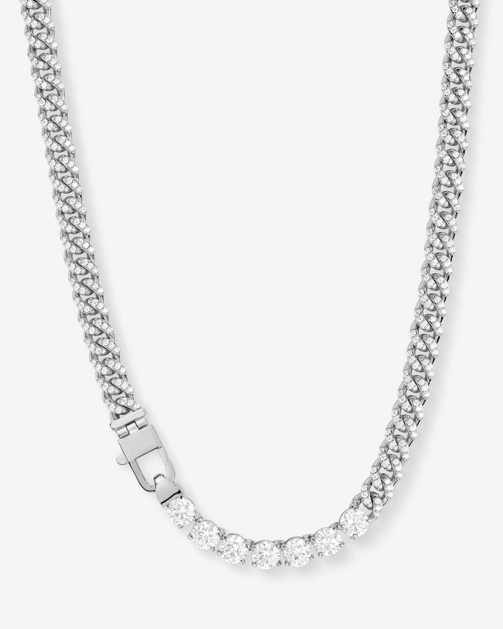 Pavé Julian Loves Diamonds Necklace 6mm - Silver|White Diamondettes