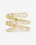 Pavé Serpent Spiral Ring - Gold|White Diamondettes
