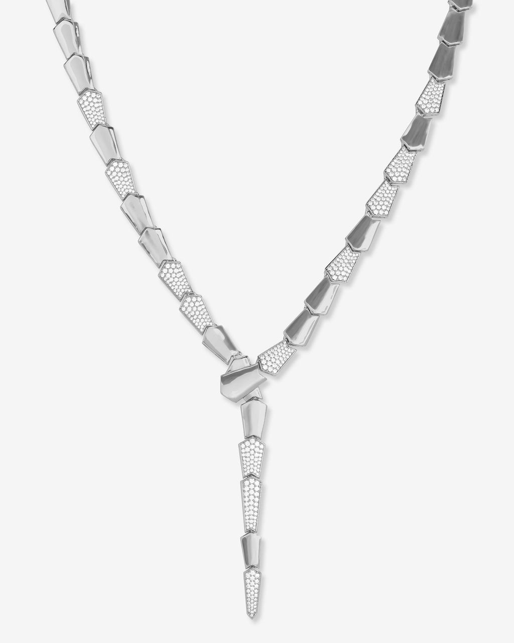 Stunning Pavé XL Serpent Lariat in Silver – Melinda Maria Jewelry