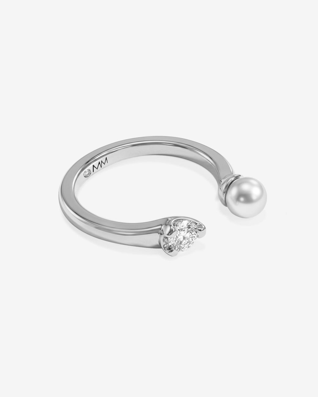 Perfect Pearl Open Ring - Silver