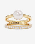 Perfect Pearl Stacked Ring - Gold