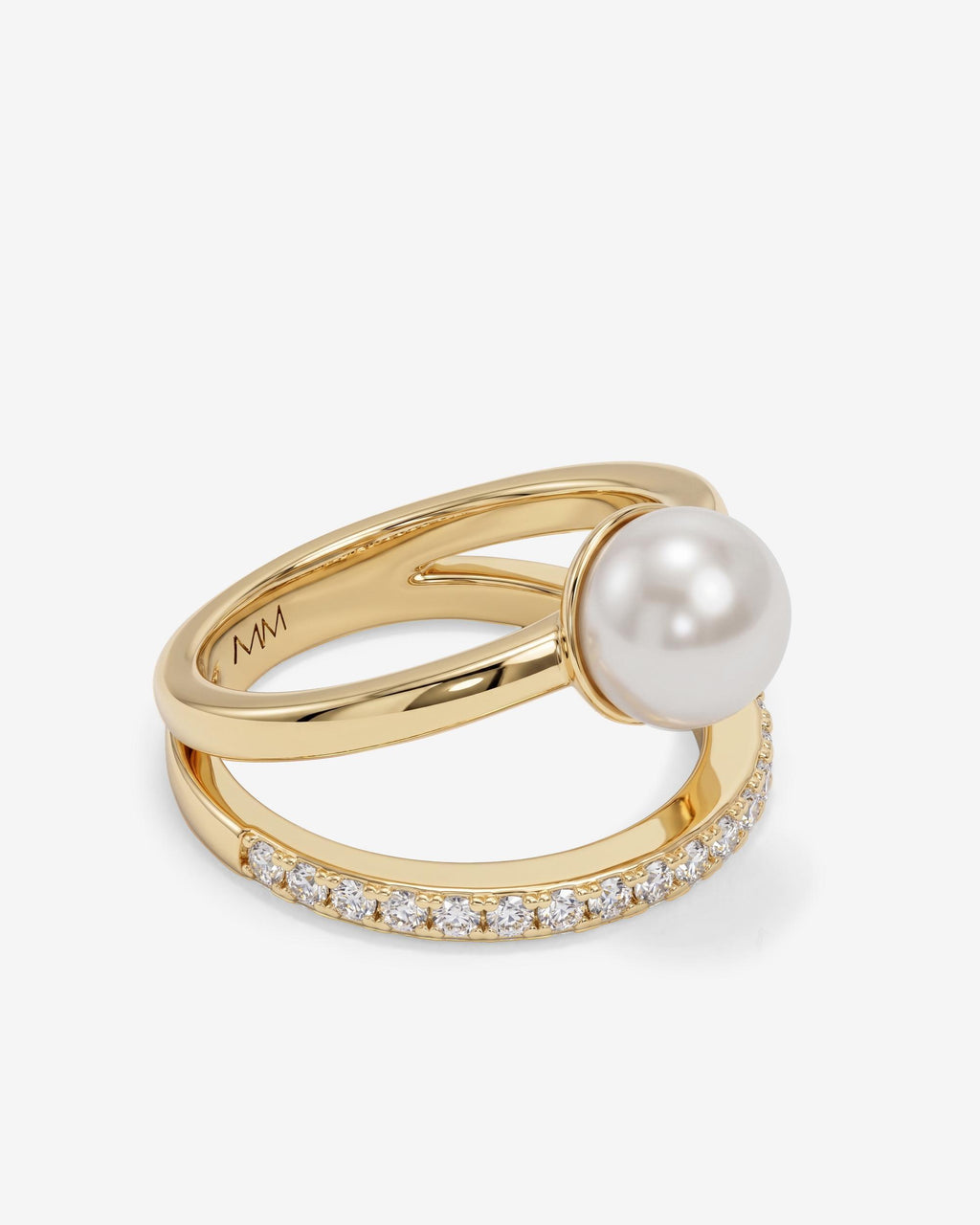 Perfect Pearl Stacked Ring - Gold