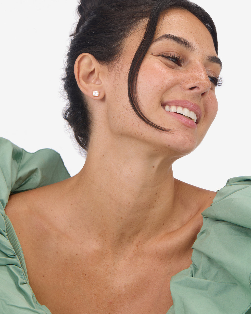 The Queen's 6mm Studs - Gold|White Diamondettes