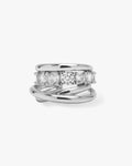 "Oh She Fancy" Layered Diamond Ear Cuff - Silver|White Diamondettes