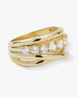 Oh She Fancy Stacked Diamond Ring - Gold|White Diamondettes