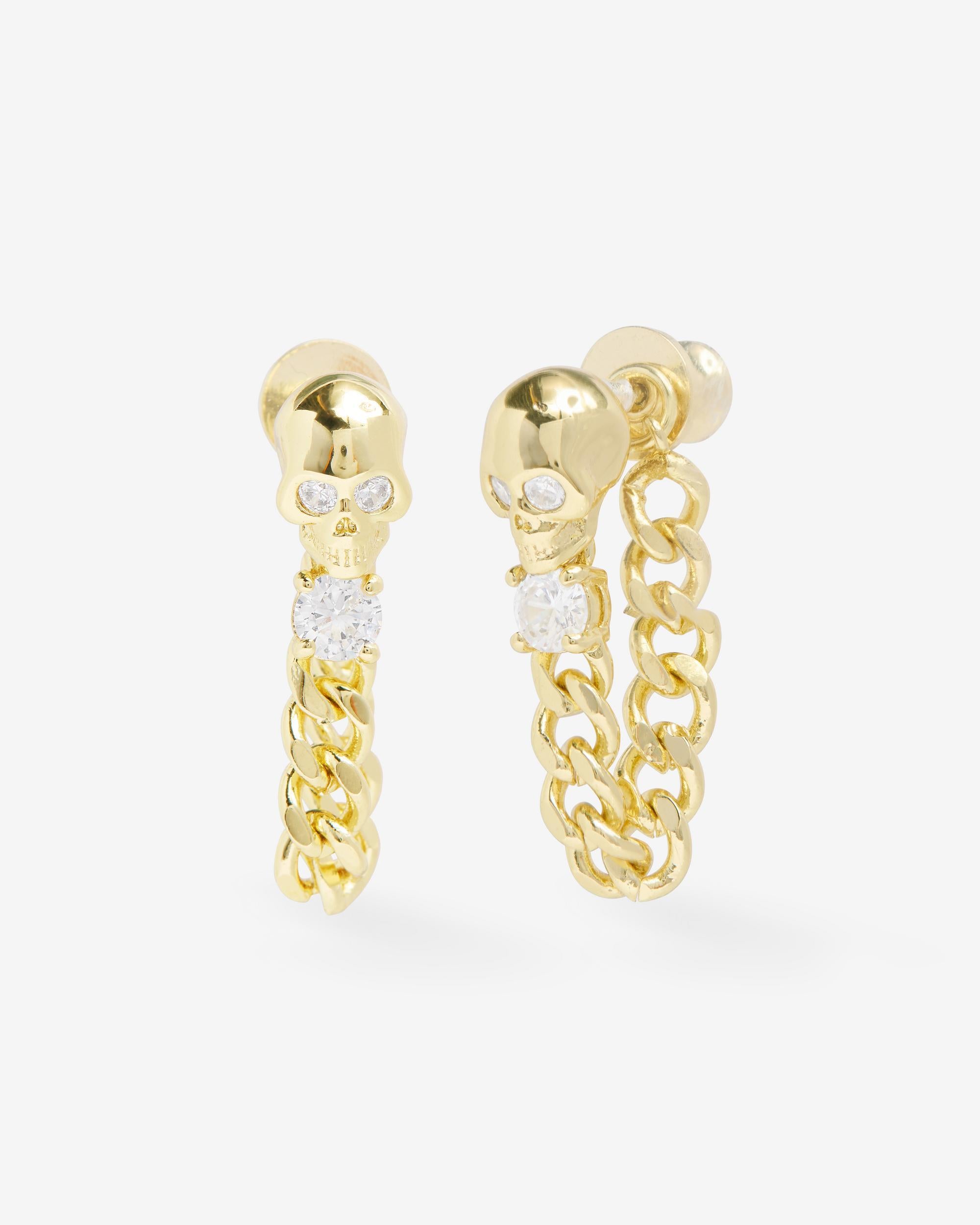 Ride or Die Soft Hoops 6.8mm - Gold|White Diamondettes