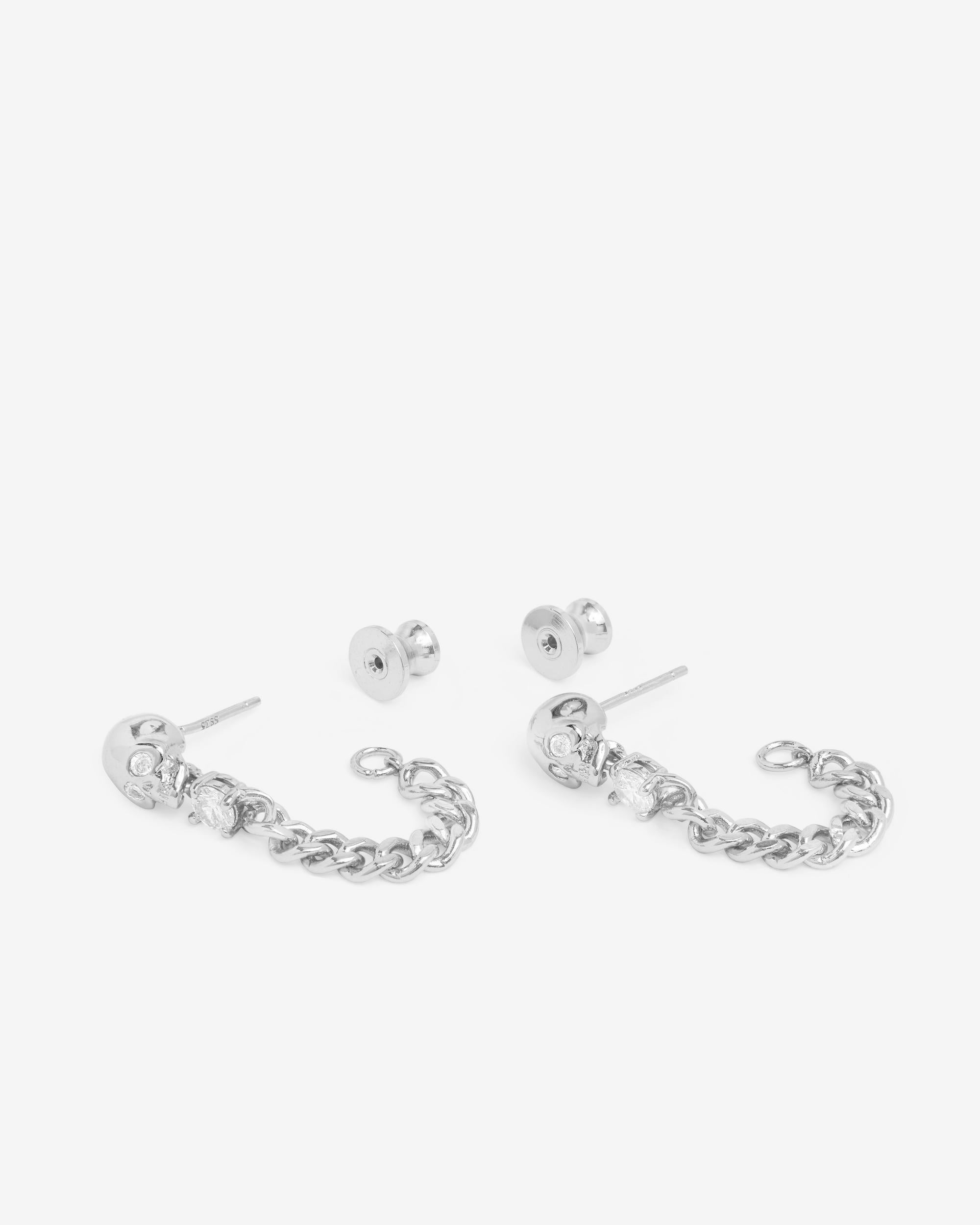 Ride or Die Soft Hoops 6.8mm - Silver|White Diamondettes