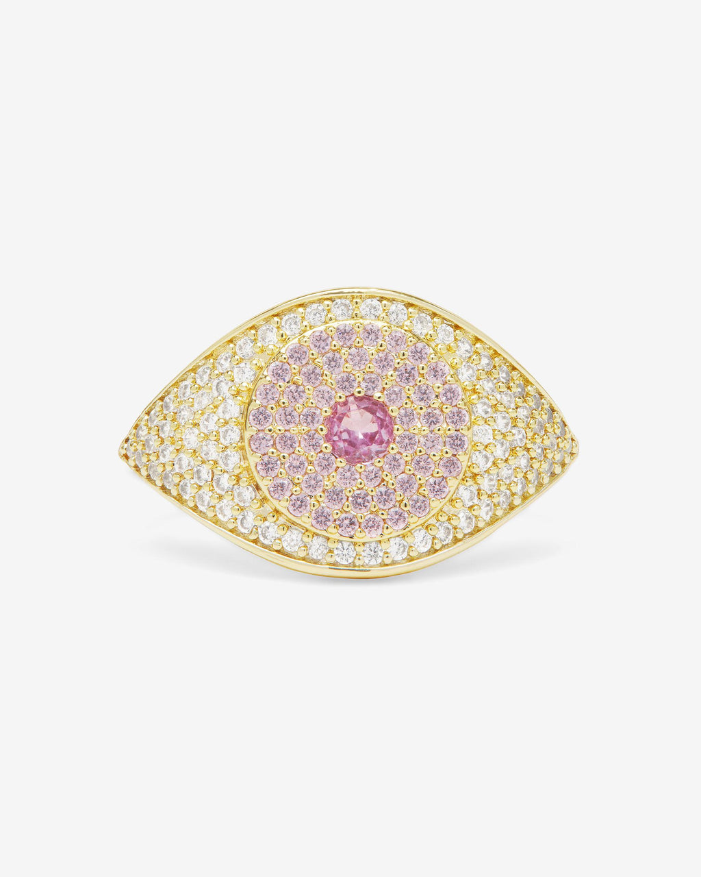Evil Eye Ring Gold Pink Sapphire
