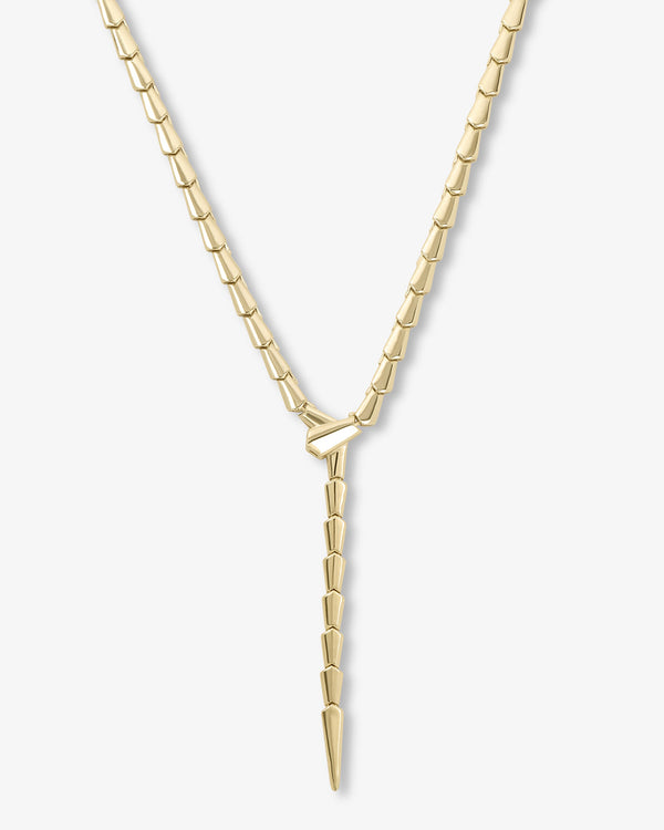 Mama Serpent Lariat Necklace - Gold