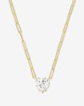 Samantha Loves You More Necklace - Gold|White Diamondettes