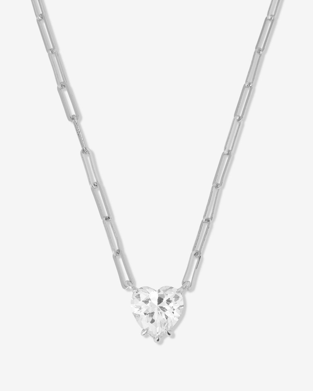 Samantha Loves You More Necklace - Silver|White Diamondettes