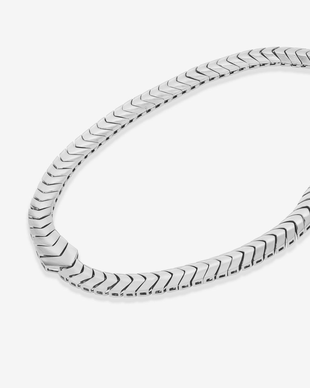 Serpent Herringbone Collar - Silver