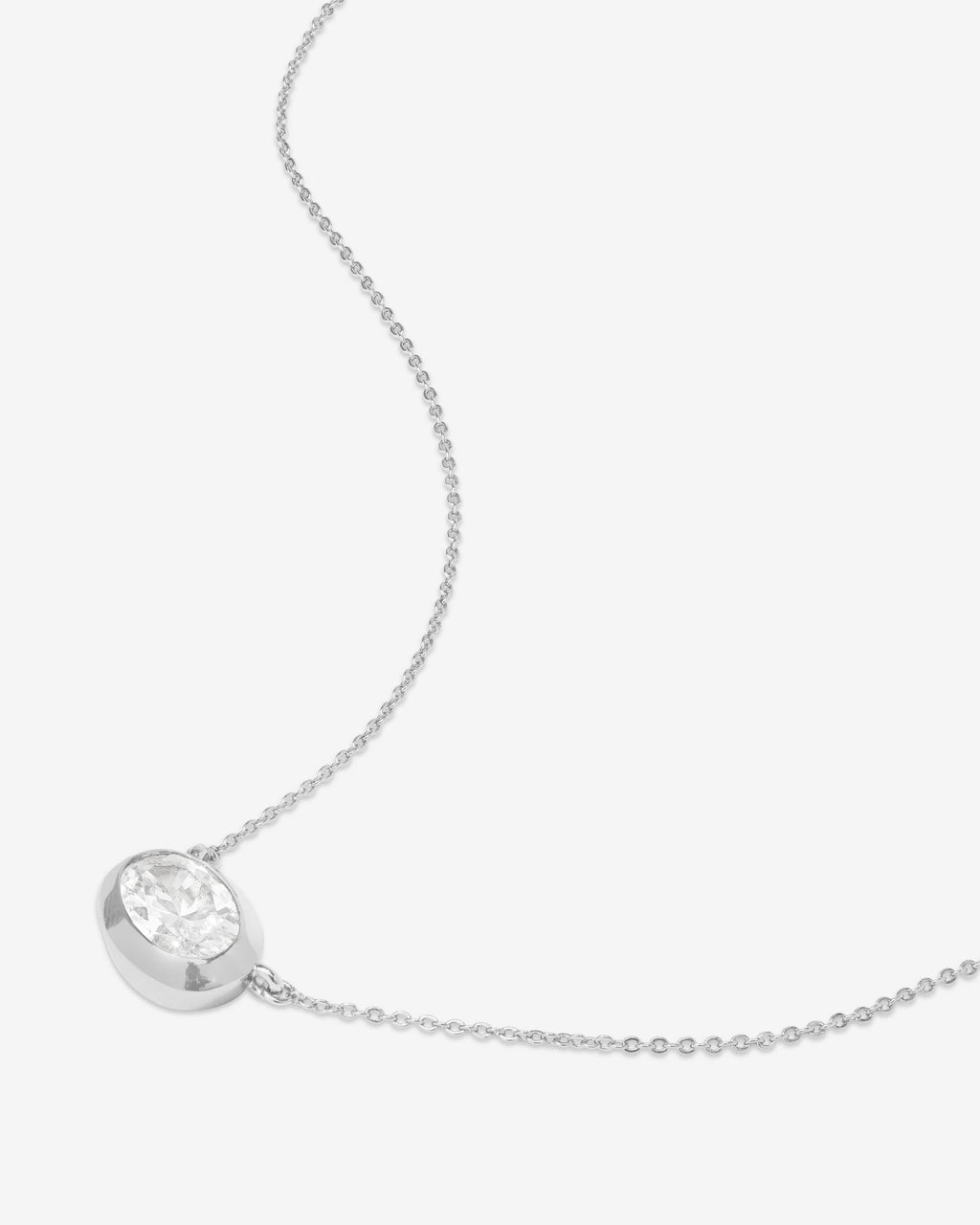She's a Boss Pendant Necklace - Silver|White Diamondettes