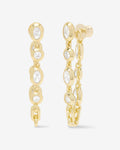 She's A Boss Soft Hoops - Gold|White Diamondettes