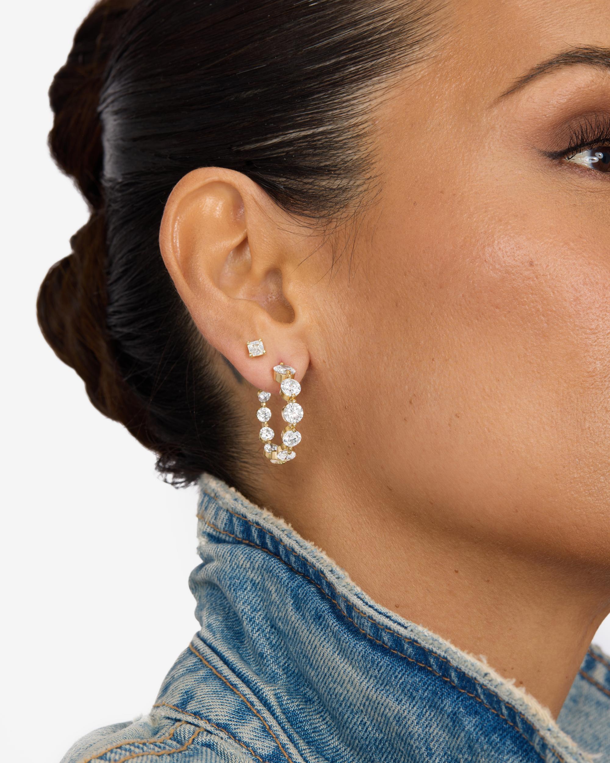 She's an Icon Hoops 1" - Gold|White Diamondettes