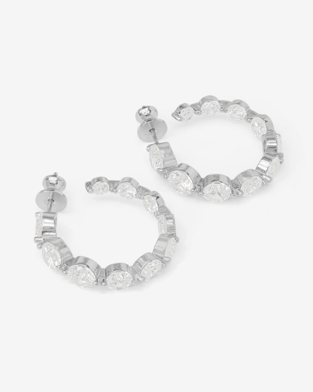 She's an Icon Hoops 1" - Silver|White Diamondettes