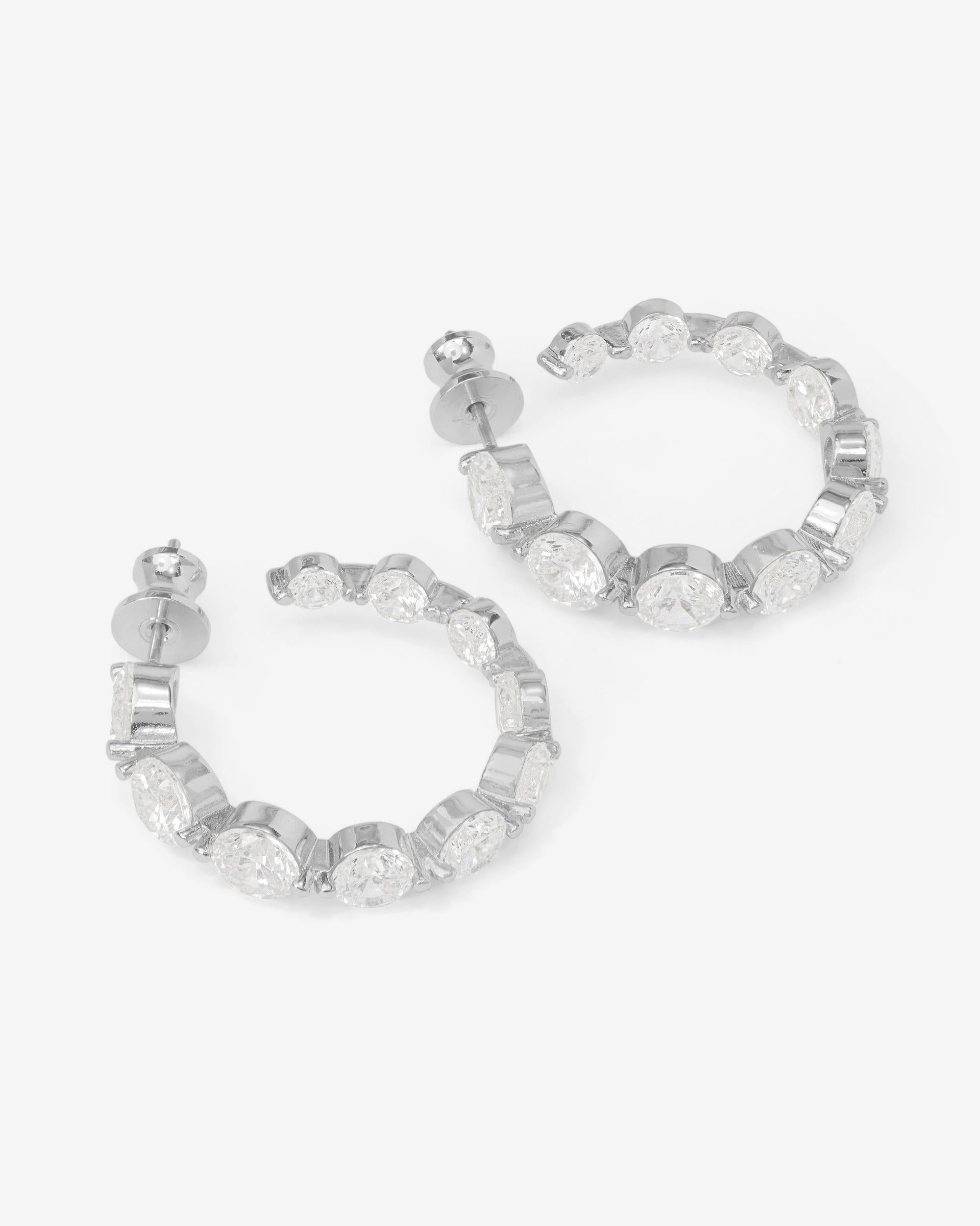 She's an Icon Hoops 1" - Silver|White Diamondettes