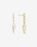 She's Arrived Drop Earrings - Gold|White Diamondettes