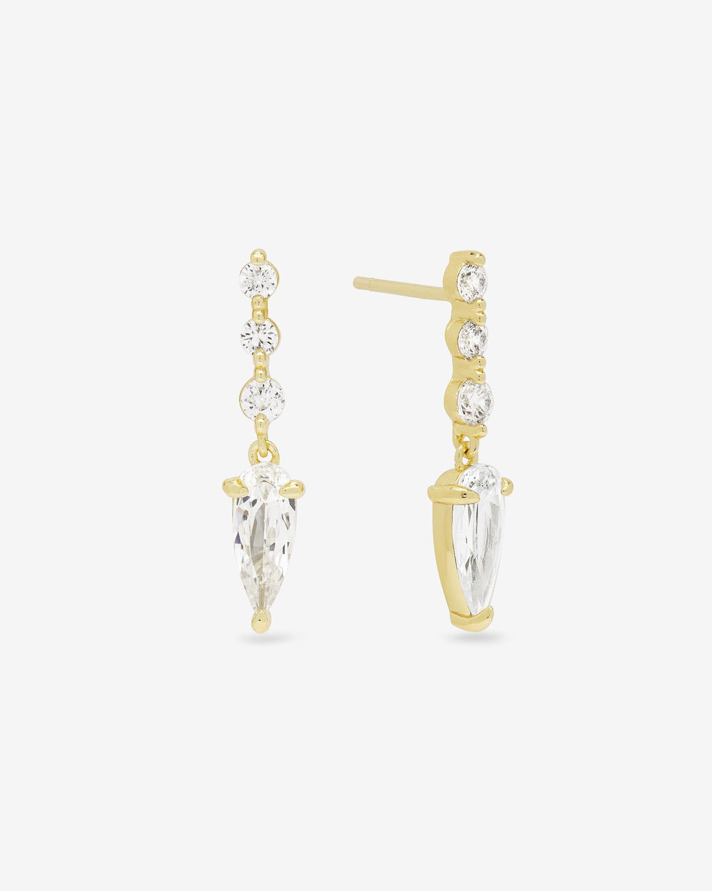 Shes Arrived Drop Earrings Gold White Diamondettes