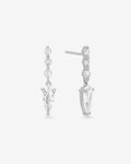 She's Arrived Drop Earrings - Silver|White Diamondettes