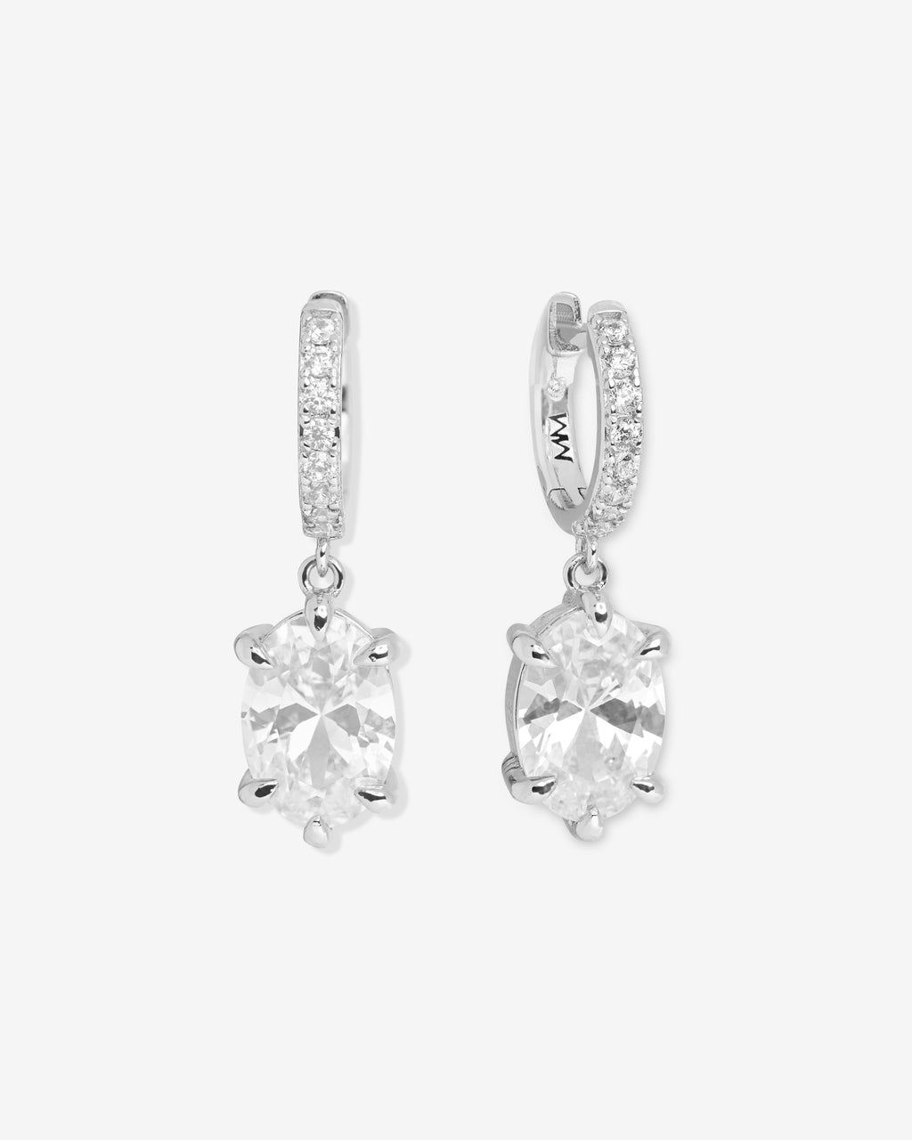 She's On Point Earrings - Silver|White Diamondettes