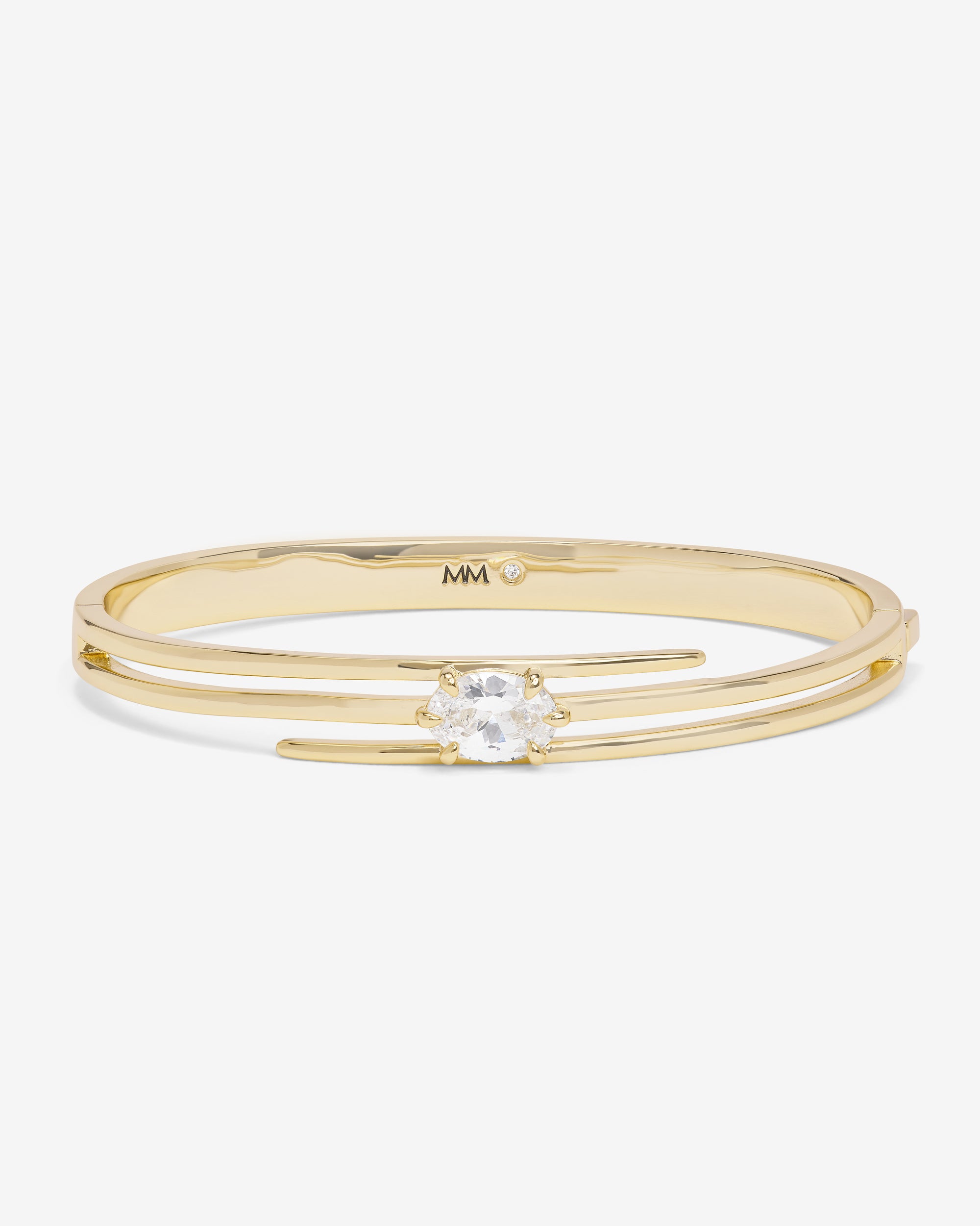 She's on Point Lasso Cuff - Gold|White Diamondettes