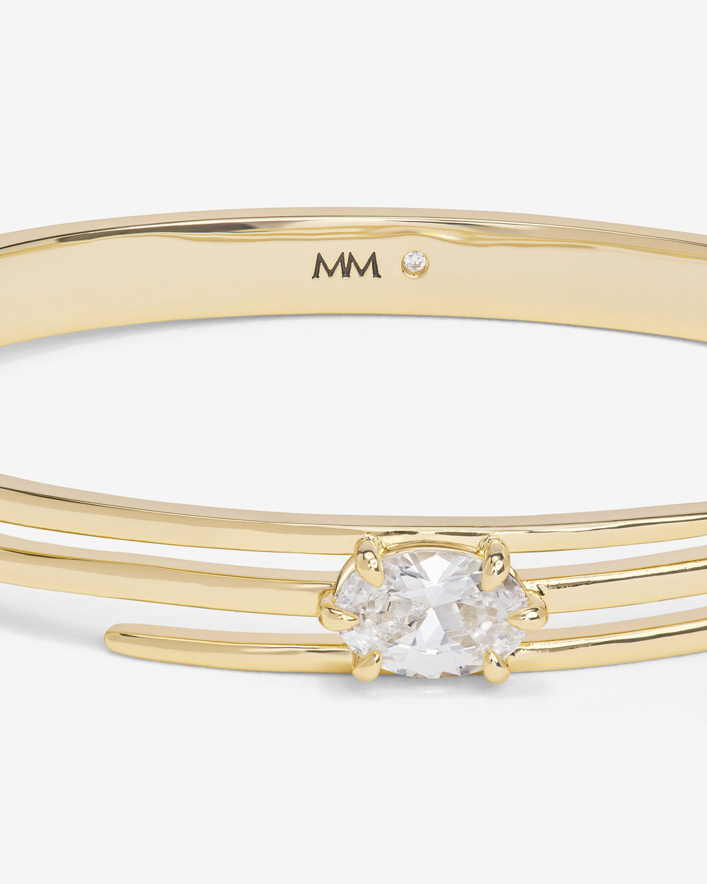 She's On Point Lasso Cuff - Gold|White Diamondettes