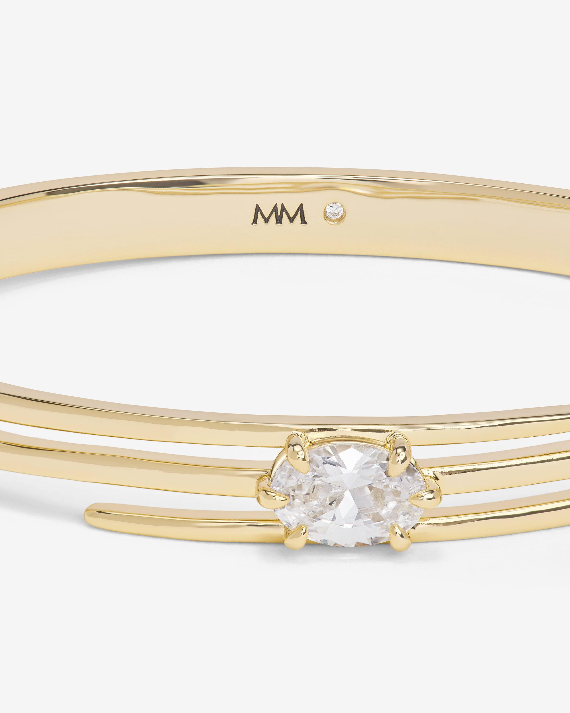 She's On Point Lasso Cuff - Gold|White Diamondettes