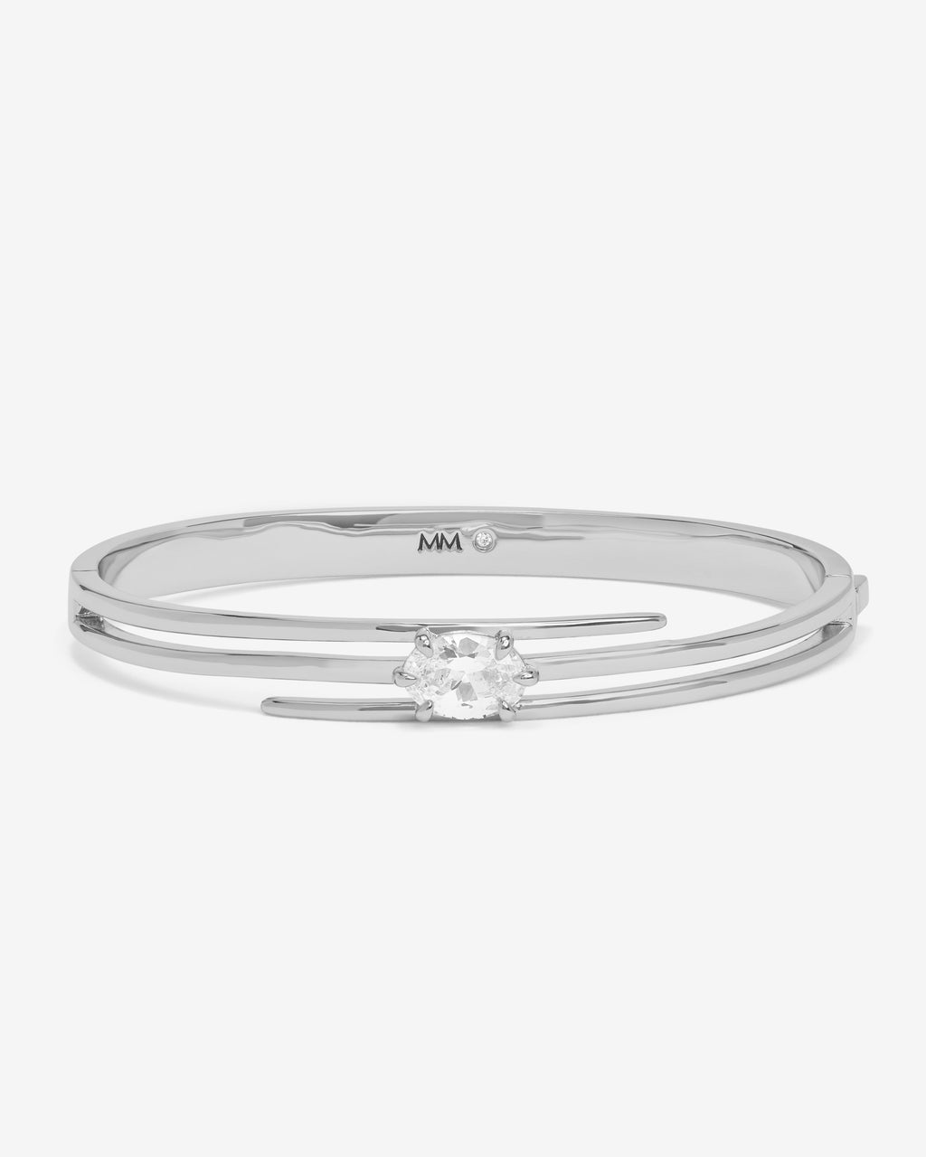 She's on Point Lasso Cuff - Silver|White Diamondettes – Melinda