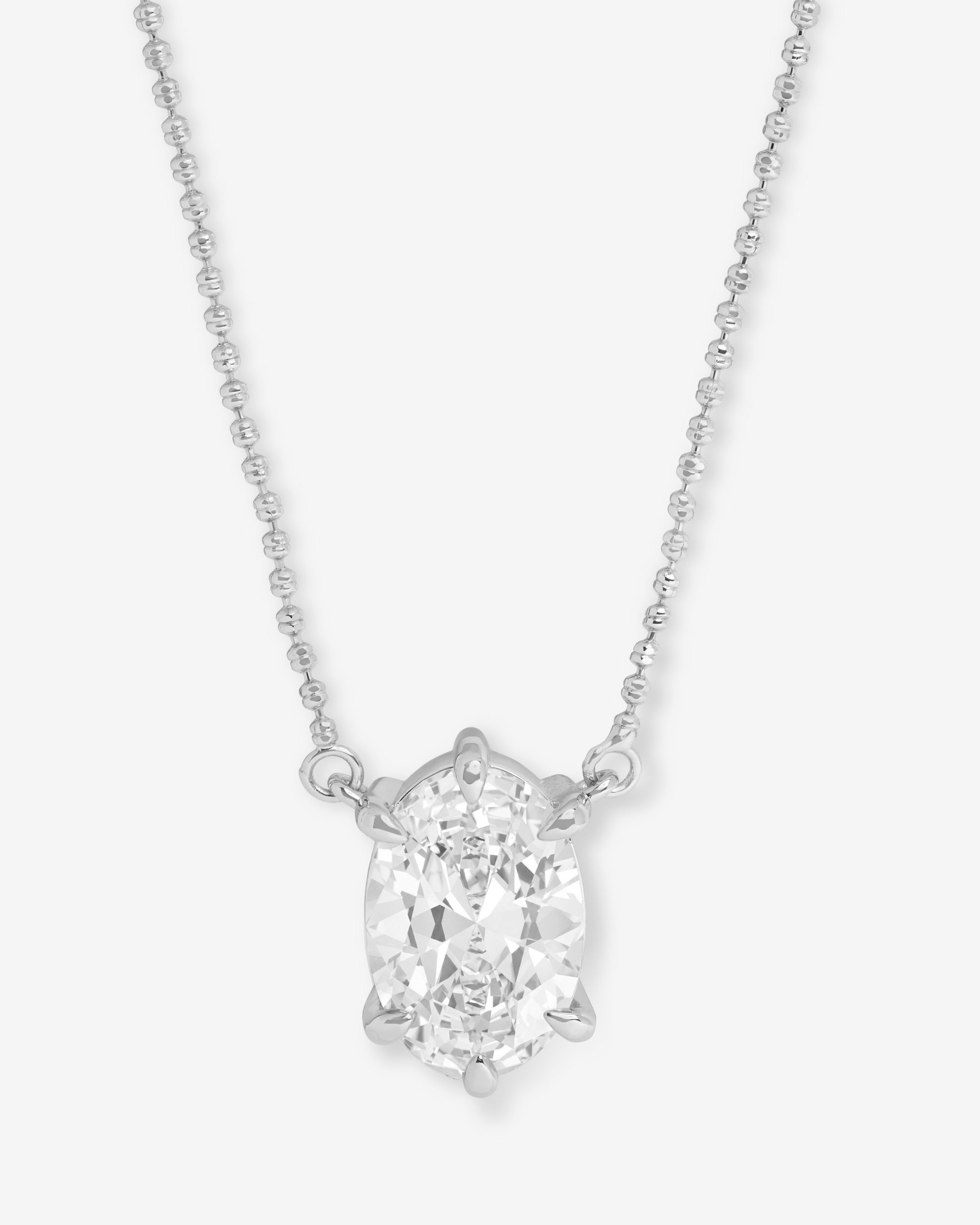 She's On Point Necklace - Silver|White Diamondettes