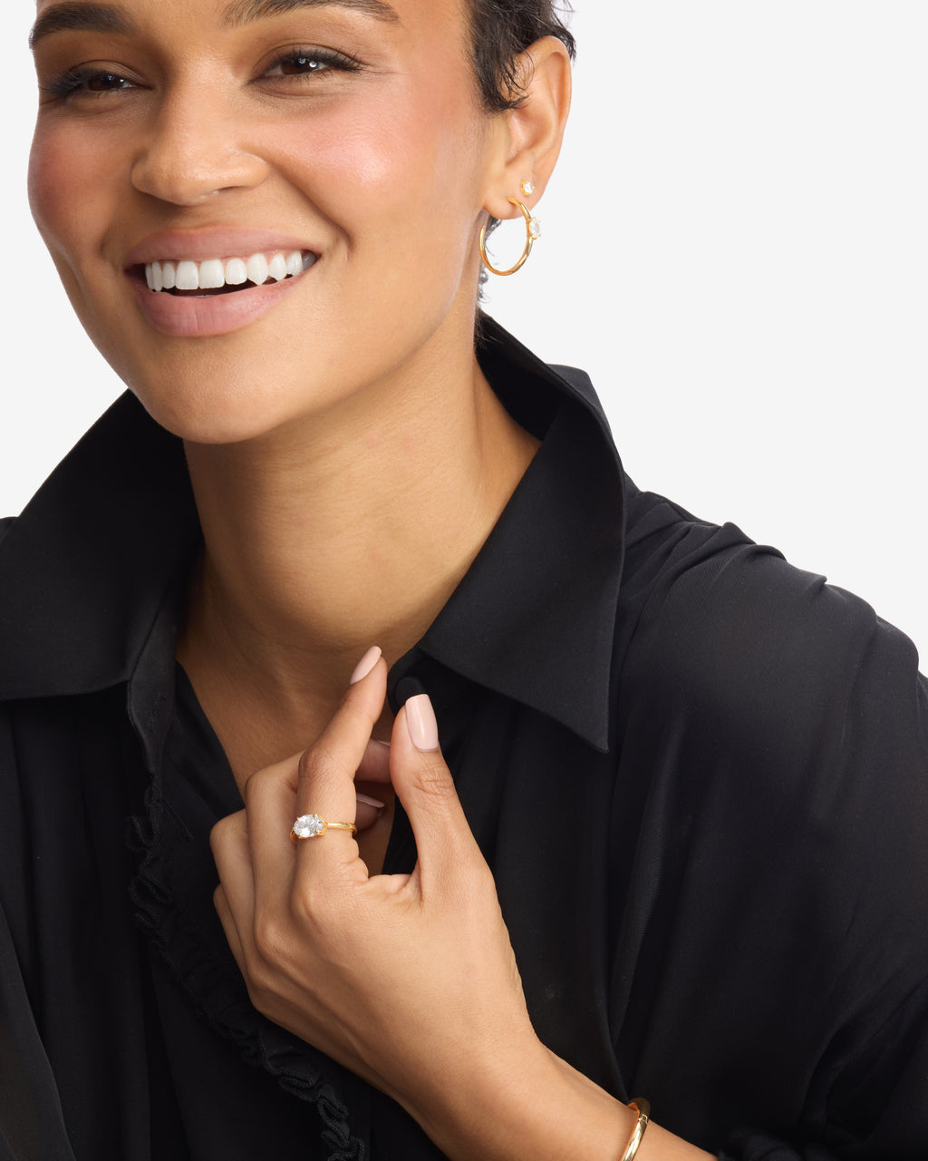 Point Al Rin Design She's on Point Ring - Gold|White Diamondettes – Melinda Maria Jewelry