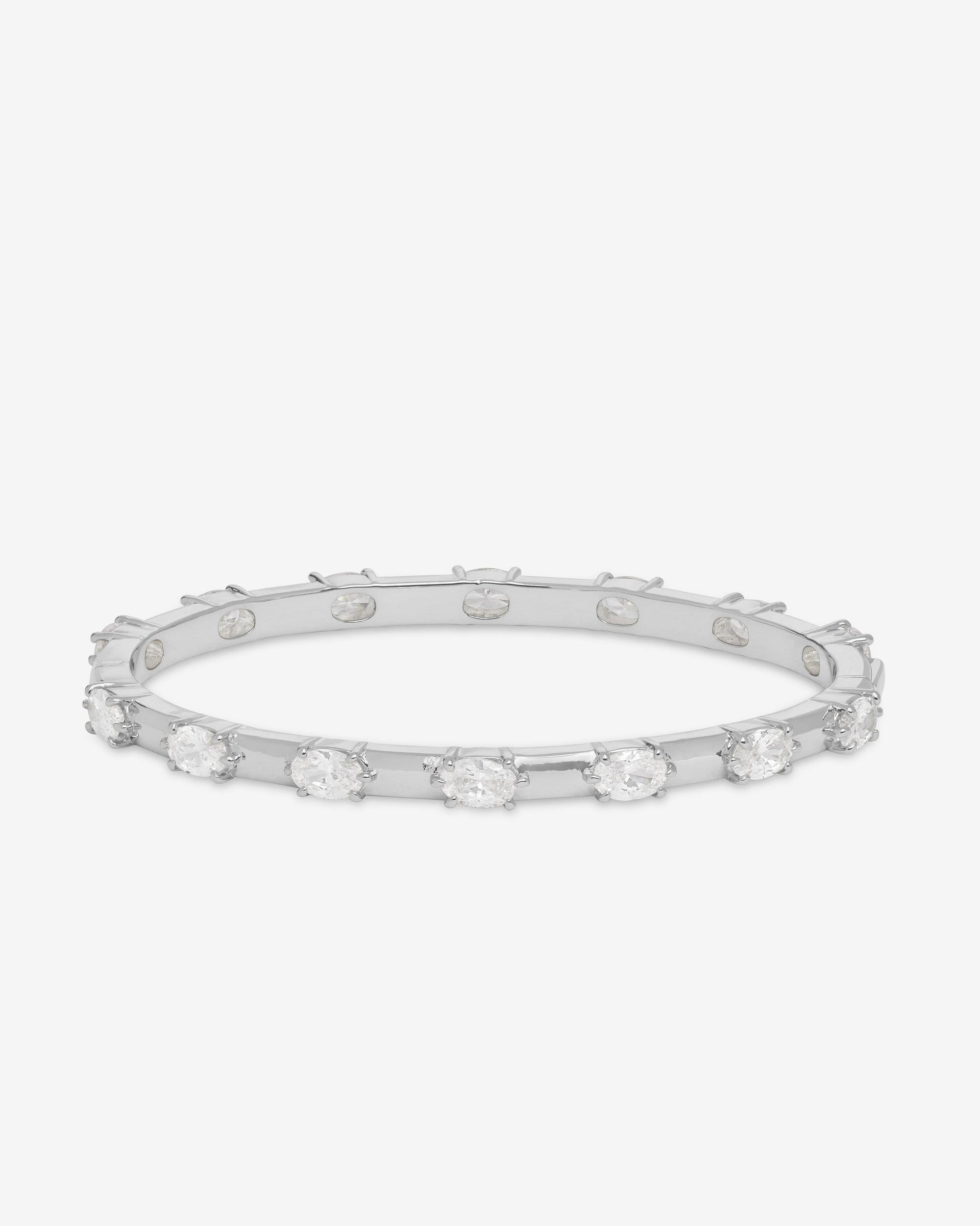 She's On Point Station Cuff - Silver|White Diamondettes